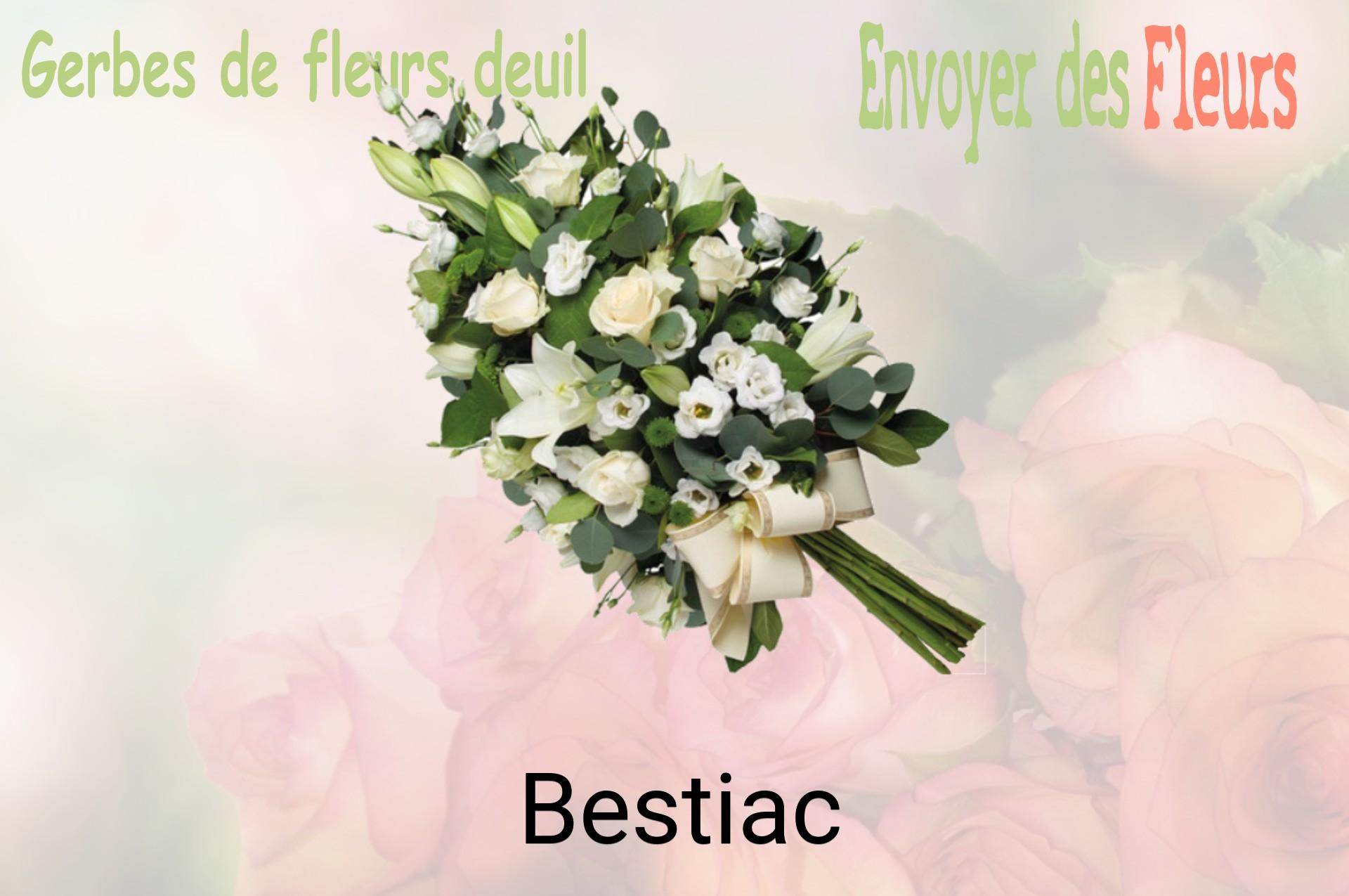 Gerbe de fleurs de deuil livrée à Bestiac
